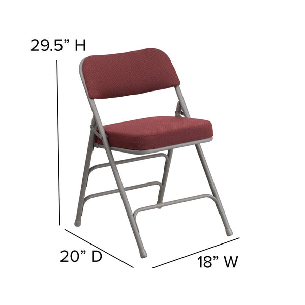 English Elm 2 Pack HERCULES Series Premium Curved Folding Chairs - Stylish Comfort for Events & Everyday Use Burgundy 2-AW-MC320AF-BG-GG