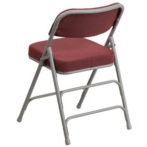 English Elm 2 Pack HERCULES Series Premium Curved Folding Chairs - Stylish Comfort for Events & Everyday Use Burgundy 2-AW-MC320AF-BG-GG