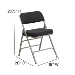 English Elm 2 Pack HERCULES Series Premium Curved Folding Chairs - Stylish Comfort for Events & Everyday Use Black 2-AW-MC320AF-BK-GG