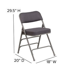 English Elm 2 Pack HERCULES Series Premium Curved Folding Chairs - Stylish Comfort for Events & Everyday Use Gray 2-AW-MC320AF-GRY-GG