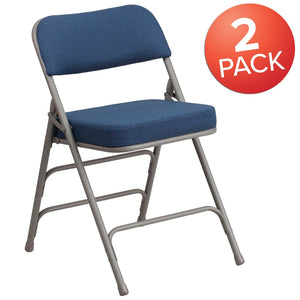 English Elm 2 Pack HERCULES Series Premium Curved Folding Chairs - Stylish Comfort for Events & Everyday Use Navy 2-AW-MC320AF-NVY-GG