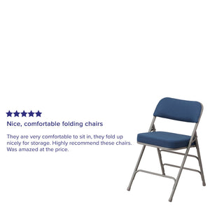 English Elm 2 Pack HERCULES Series Premium Curved Folding Chairs - Stylish Comfort for Events & Everyday Use Navy 2-AW-MC320AF-NVY-GG