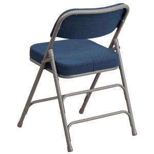 English Elm 2 Pack HERCULES Series Premium Curved Folding Chairs - Stylish Comfort for Events & Everyday Use Navy 2-AW-MC320AF-NVY-GG