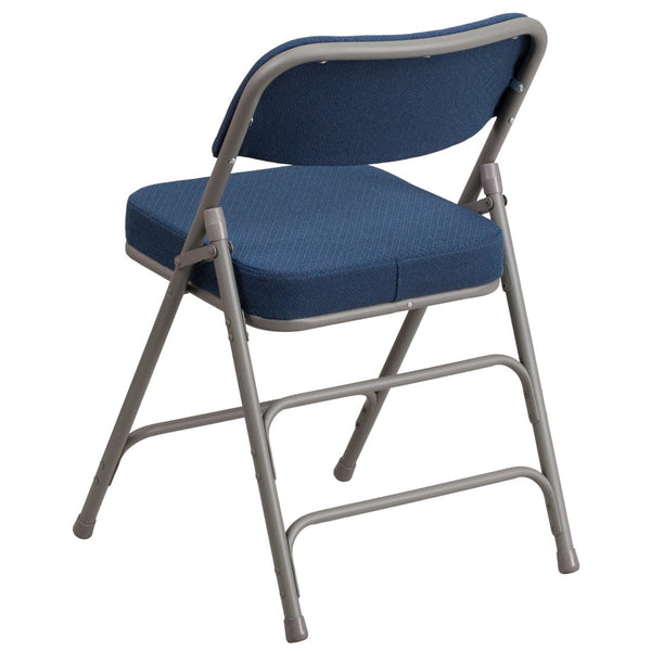 English Elm 2 Pack HERCULES Series Premium Curved Folding Chairs - Stylish Comfort for Events & Everyday Use Navy 2-AW-MC320AF-NVY-GG