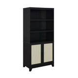 Manhattan Comfort Sheridan Mid-Century Modern Bookcase Cabinet - Set of 2 Black 2-BC-6GLF-BK