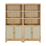Sheridan Mid-Century Modern Bookcase Cabinet - Set of 2