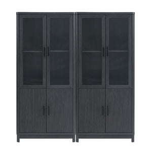 Jodie Bookcase in Charcoal Grey - Set of 2 2-BC001-GY Manhattan Comfort