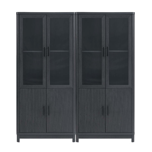 Jodie Bookcase in Charcoal Grey - Set of 2 2-BC001-GY Manhattan Comfort