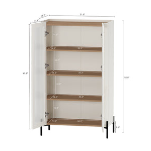 Manhattan Comfort Abbey Décor Cabinet – Elegant Storage Solution With 8 Adjustable Shelves For Timeless Home Style Maple And Off White Mdp 2-bc002-ow