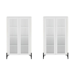 Manhattan Comfort Abbey Décor Cabinet – Elegant Storage Solution With 8 Adjustable Shelves For Timeless Home Style White Mdp 2-bc002-wh