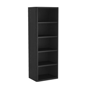 Manhattan Comfort Rivington Modern Open Bookcase Set Of 2 - Stylish 5-shelf Storage Solution For Every Room Black Mdp 2-bc003-bk