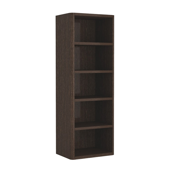 Manhattan Comfort Rivington Modern Open Bookcase Set Of 2 - Stylish 5-shelf Storage Solution For Every Room Dark Walnut Mdp 2-bc003-br