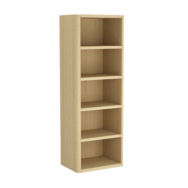 Manhattan Comfort Rivington Modern Open Bookcase Set Of 2 - Stylish 5-shelf Storage Solution For Every Room Natural Oak Mdp 2-bc003-na