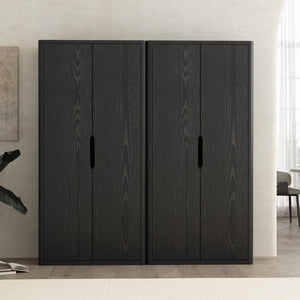 Manhattan Comfort Rivington Modern Bookcase Cabinet - Stylish 5-shelf Storage Solution For Elegant Home Interiors Black Mdp 2-bc004-bk