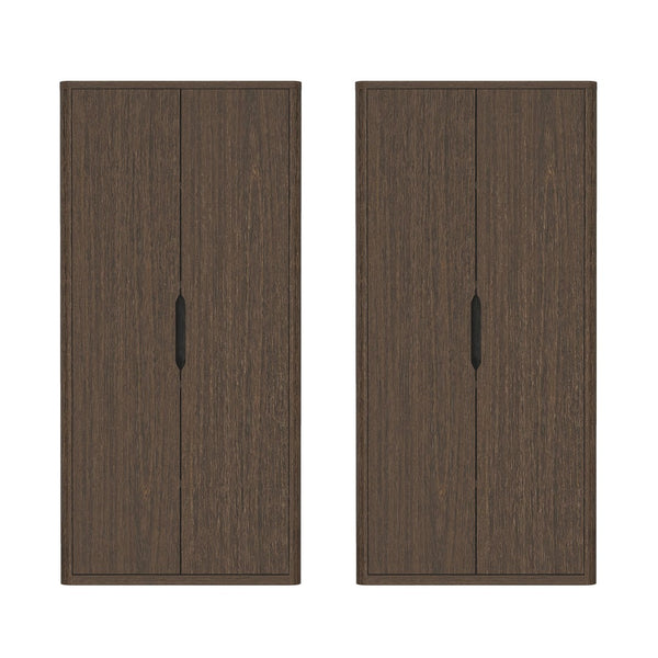 Manhattan Comfort Rivington Modern Bookcase Cabinet - Stylish 5-shelf Storage Solution For Elegant Home Interiors Walnut Mdp 2-bc004-br