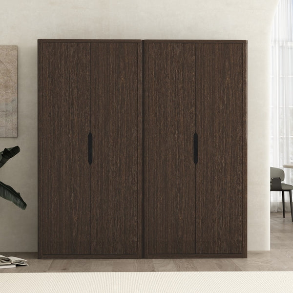 Manhattan Comfort Rivington Modern Bookcase Cabinet - Stylish 5-shelf Storage Solution For Elegant Home Interiors Walnut Mdp 2-bc004-br