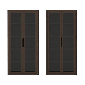 Manhattan Comfort Rivington Modern Bookcase Cabinet - Stylish 5-shelf Storage Solution For Elegant Home Interiors Walnut Mdp 2-bc005-br