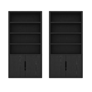 Manhattan Comfort Rivington Modern Bookcase Cabinet - Stylish 5-shelf Storage Solution For Elegant Home Interiors Black Mdp 2-bc006-bk