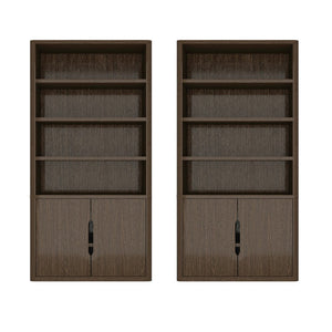 Manhattan Comfort Rivington Modern Bookcase Cabinet - Stylish 5-shelf Storage Solution For Elegant Home Interiors Walnut Mdp 2-bc006-br