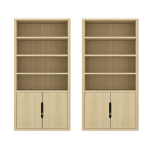 Manhattan Comfort Rivington Modern Bookcase Cabinet - Stylish 5-shelf Storage Solution For Elegant Home Interiors Natural Oak Mdp 2-bc006-na