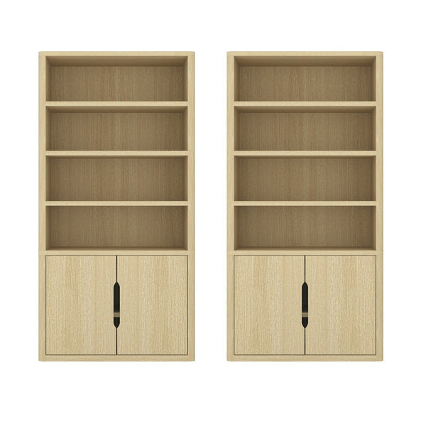 Manhattan Comfort Rivington Modern Bookcase Cabinet - Stylish 5-shelf Storage Solution For Elegant Home Interiors Natural Oak Mdp 2-bc006-na