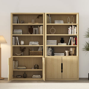 Manhattan Comfort Rivington Modern Bookcase Cabinet - Stylish 5-shelf Storage Solution For Elegant Home Interiors Natural Oak Mdp 2-bc006-na