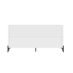 Manhattan Comfort 2-piece Abbey Bookcase And Sideboard Set - Elegant Storage Solution With Adjustable Shelves White Mdp 2-bcsb026-wh