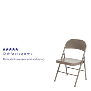 English Elm 2 Pack HERCULES Series Double-Braced Metal Folding Chairs for Reliable Comfort & Versatile Use Gray 2-BD-F002-GY-GG