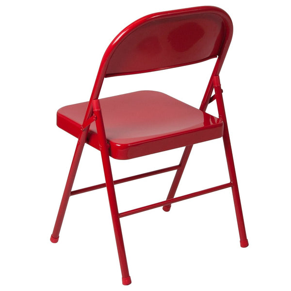 English Elm 2 Pack HERCULES Series Double-Braced Metal Folding Chairs for Reliable Comfort & Versatile Use Red 2-BD-F002-RED-GG