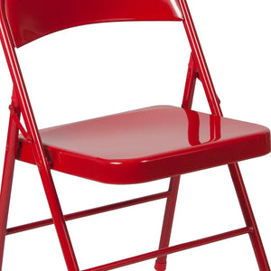 English Elm 2 Pack HERCULES Series Double-Braced Metal Folding Chairs for Reliable Comfort & Versatile Use Red 2-BD-F002-RED-GG