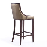 Manhattan Comfort Fifth Avenue Traditional Bar Stool (Set of 2) Bronze and Walnut 2-BS007-BZ