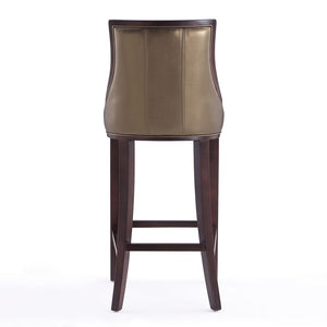 Manhattan Comfort Fifth Avenue Traditional Bar Stool (Set of 2) Bronze and Walnut 2-BS007-BZ