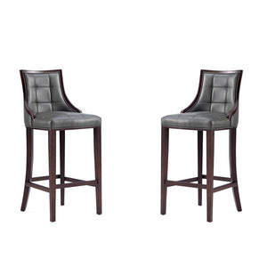 Manhattan Comfort Fifth Avenue Traditional Bar Stool (Set of 2) Pebble Grey 2-BS007-PE