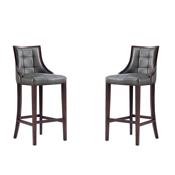 Manhattan Comfort Fifth Avenue Traditional Bar Stool (Set of 2) Pebble Grey 2-BS007-PE