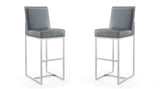 Manhattan Comfort Element Modern Bar Stool (Set of 2) Graphite and Polished Chrome 2-BS010-GP