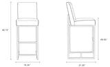 Manhattan Comfort Element Modern Bar Stool (Set of 2) Graphite and Polished Chrome 2-BS010-GP