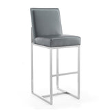 Manhattan Comfort Element Modern Bar Stool (Set of 2) Graphite and Polished Chrome 2-BS010-GP