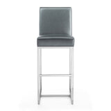 Manhattan Comfort Element Modern Bar Stool (Set of 2) Graphite and Polished Chrome 2-BS010-GP