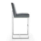 Manhattan Comfort Element Modern Bar Stool (Set of 2) Graphite and Polished Chrome 2-BS010-GP