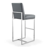 Manhattan Comfort Element Modern Bar Stool (Set of 2) Graphite and Polished Chrome 2-BS010-GP