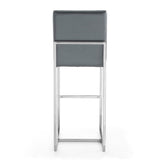 Manhattan Comfort Element Modern Bar Stool (Set of 2) Graphite and Polished Chrome 2-BS010-GP