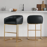 Louvre Barstool in Black - Set of 2 2-BS016-BK Manhattan Comfort