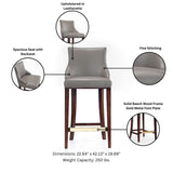 Shubert Barstool in Dark Taupe - Set of 2 2-BS019-DT Manhattan Comfort