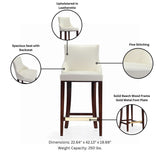 Shubert Barstool in Ivory - Set of 2 2-BS019-IV Manhattan Comfort