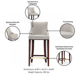 Shubert Barstool in Light Grey - Set of 2 2-BS019-LG Manhattan Comfort