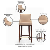 Shubert Barstool in Tan - Set of 2 2-BS019-TN Manhattan Comfort