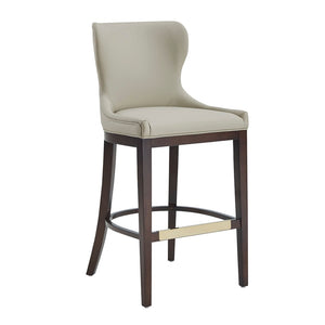 Manhattan Comfort Blair Leatherette Barstool Set With Beech Wood Legs - Chic, Comfortable Seating For Every Occasion Stone Beech Wood 2-bs023-st
