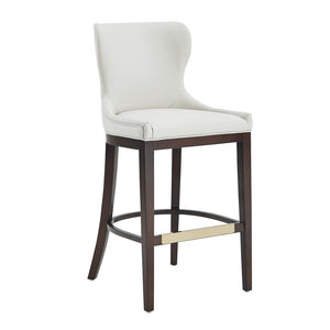 Manhattan Comfort Blair Leatherette Barstool Set With Beech Wood Legs - Chic, Comfortable Seating For Every Occasion White Beech Wood 2-bs023-wh