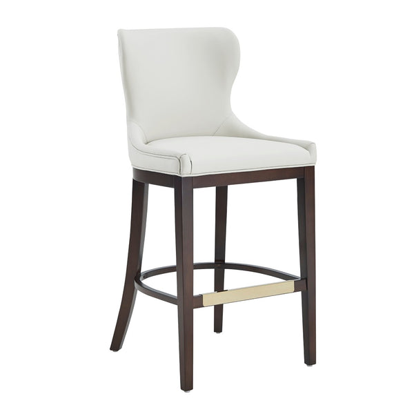 Manhattan Comfort Blair Leatherette Barstool Set With Beech Wood Legs - Chic, Comfortable Seating For Every Occasion White Beech Wood 2-bs023-wh