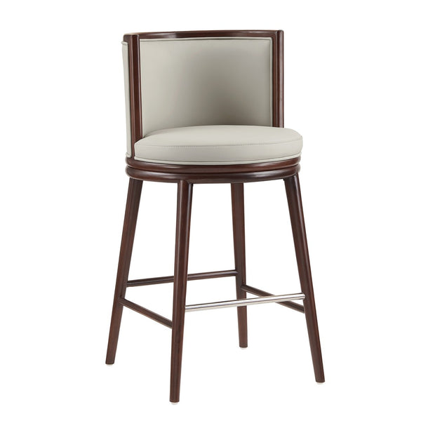 Manhattan Comfort Evalyn Textured Chenille Barstools With Sturdy Beech Wood Legs - Perfect For Modern Elegance Stone Beech Wood 2-bs024-st
